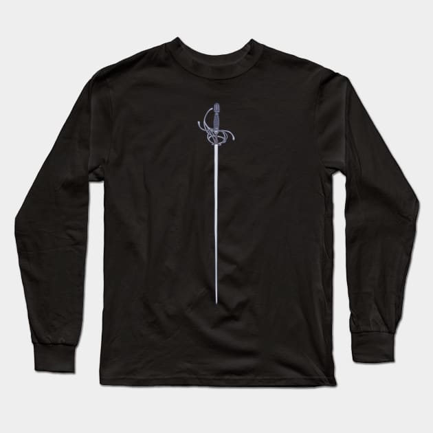 Rapier - Medieval Combat - Dueling Sword Long Sleeve T-Shirt by DeWinnes